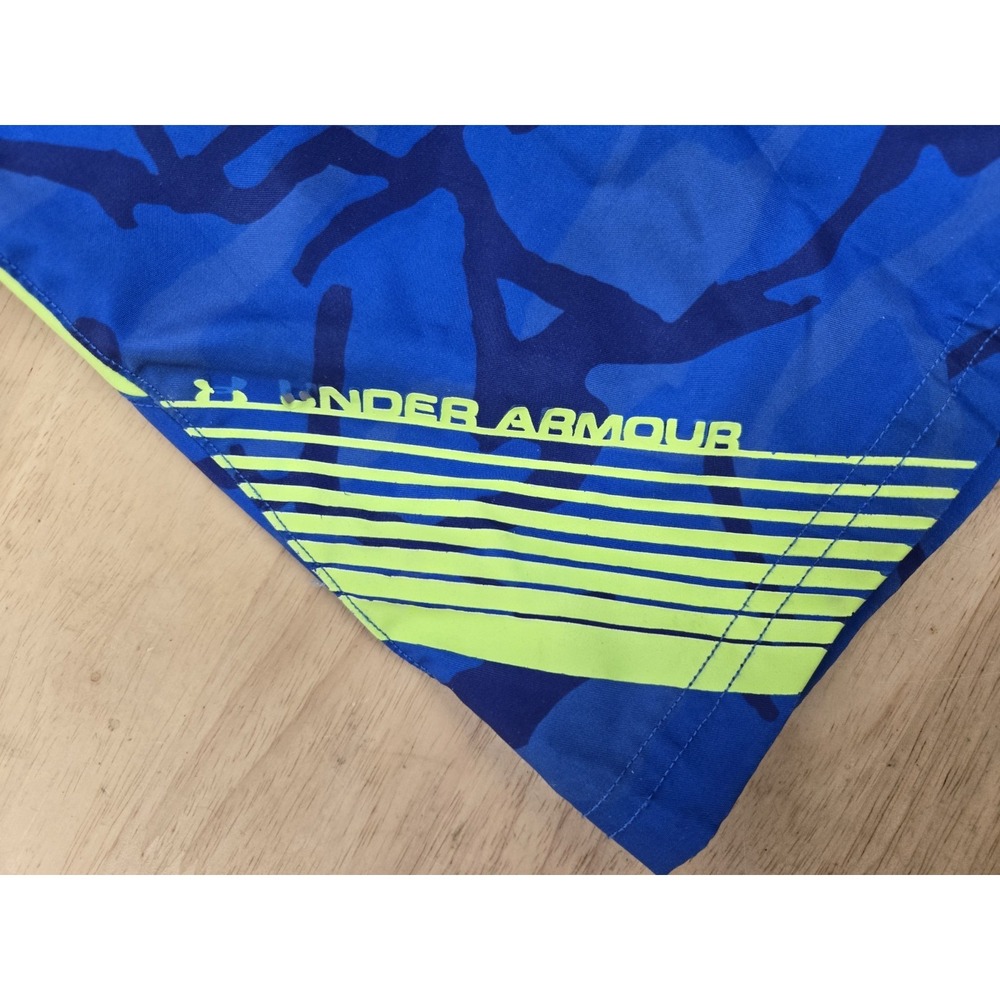 Under Armour Youth Athletic Shorts  YLG Blue/Green - Picture 4 of 10